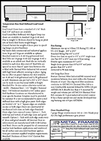 This link will take you to JR Metal Frames PDF about Temp Rise Steel Stiffened Lead Lined Doors.