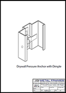 Pressure Drywall Anchor w/Dimple PDF provided by JR Metal Frames.